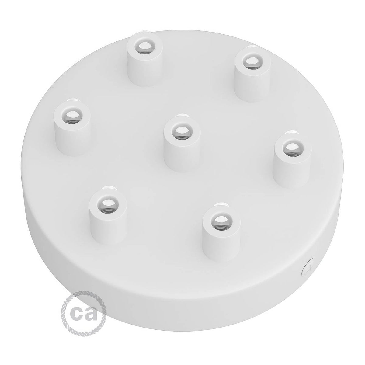 Kit rosone cilindrico in metallo a 7 fori - Bianco opaco Cilindrico