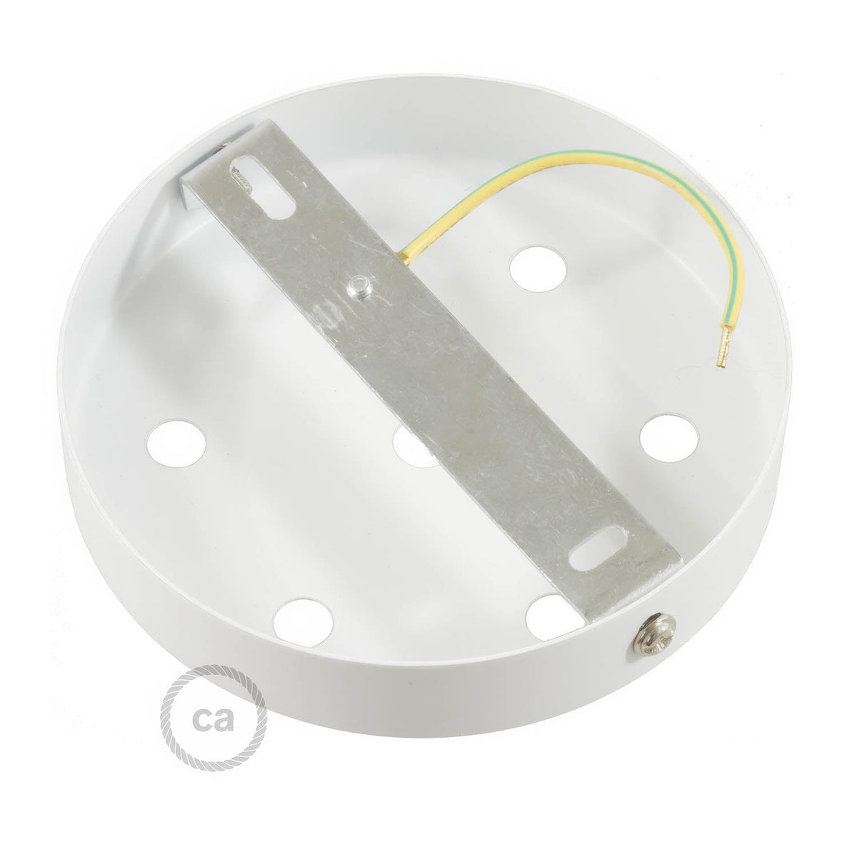 Kit rosone cilindrico in metallo a 7 fori - Bianco opaco Conico