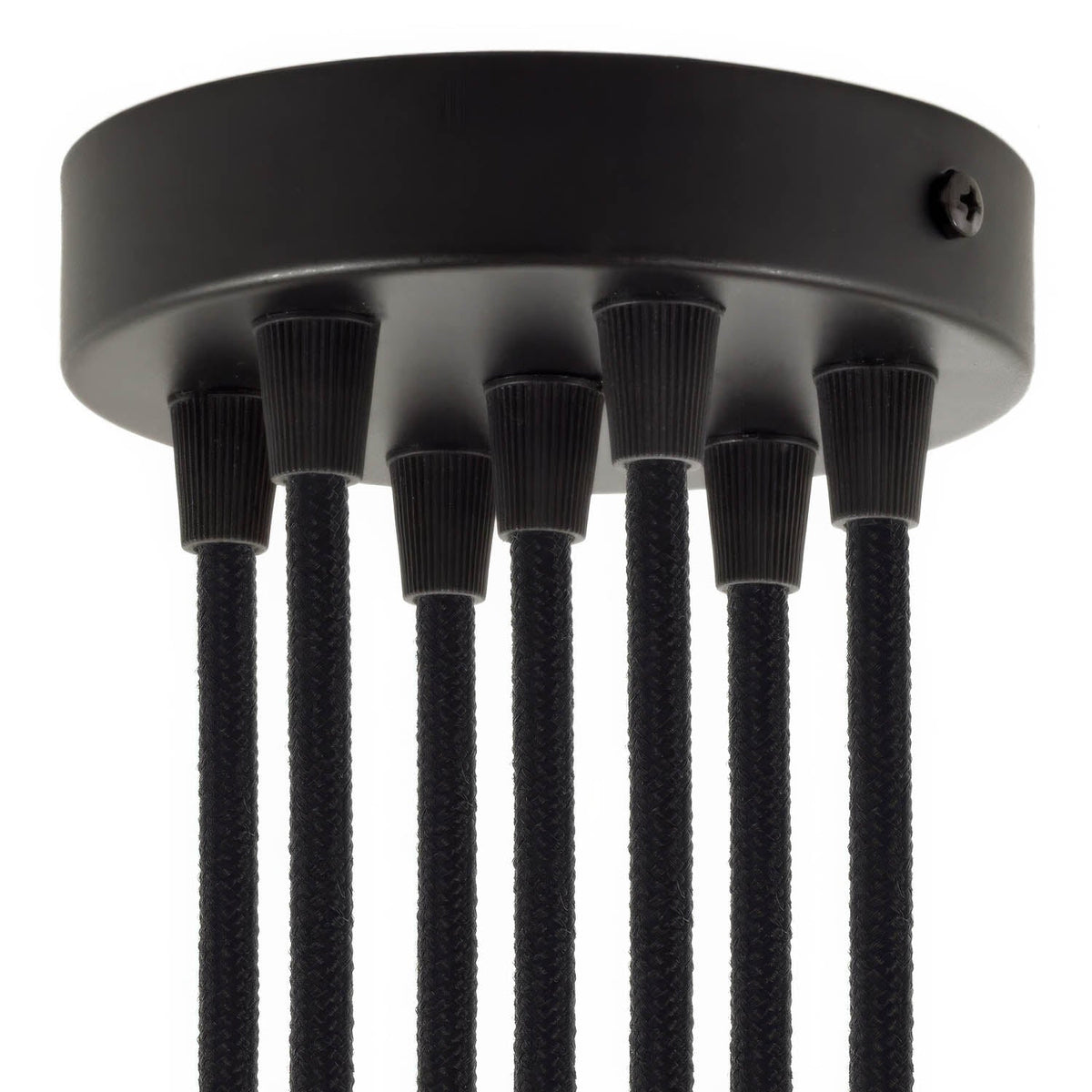 Kit rosone cilindrico in metallo a 7 fori - Nero Conico