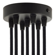 Kit rosone cilindrico in metallo a 7 fori - Nero Conico