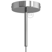 Kit rosone cilindrico in metallo con serracavo da 15 cm - Cromo