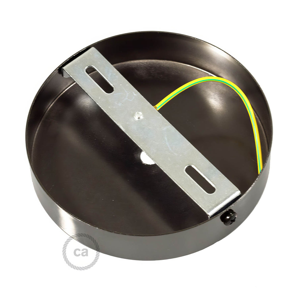 Kit rosone cilindrico in metallo con serracavo da 15 cm - Nero perla