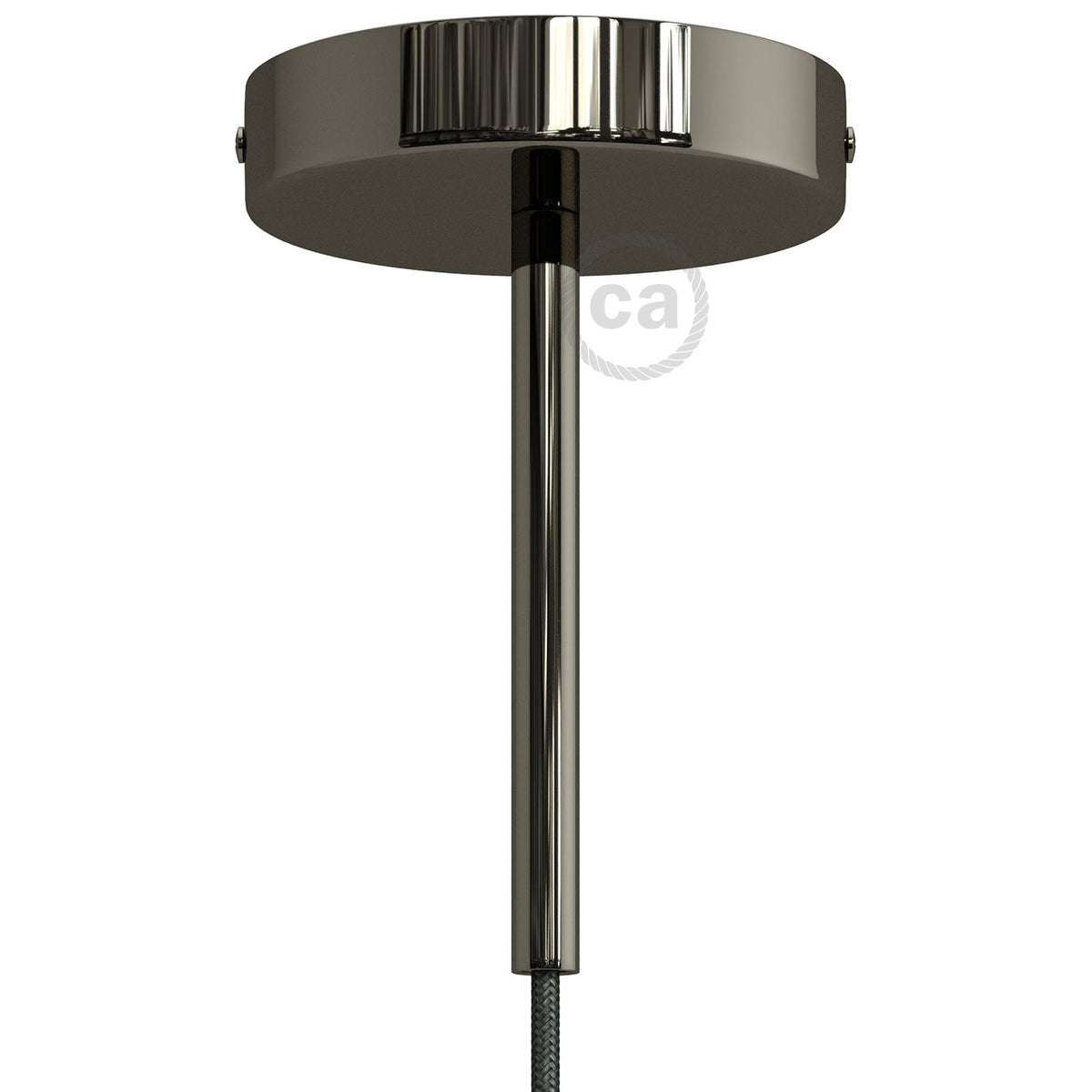Kit rosone cilindrico in metallo con serracavo da 15 cm - Nero perla