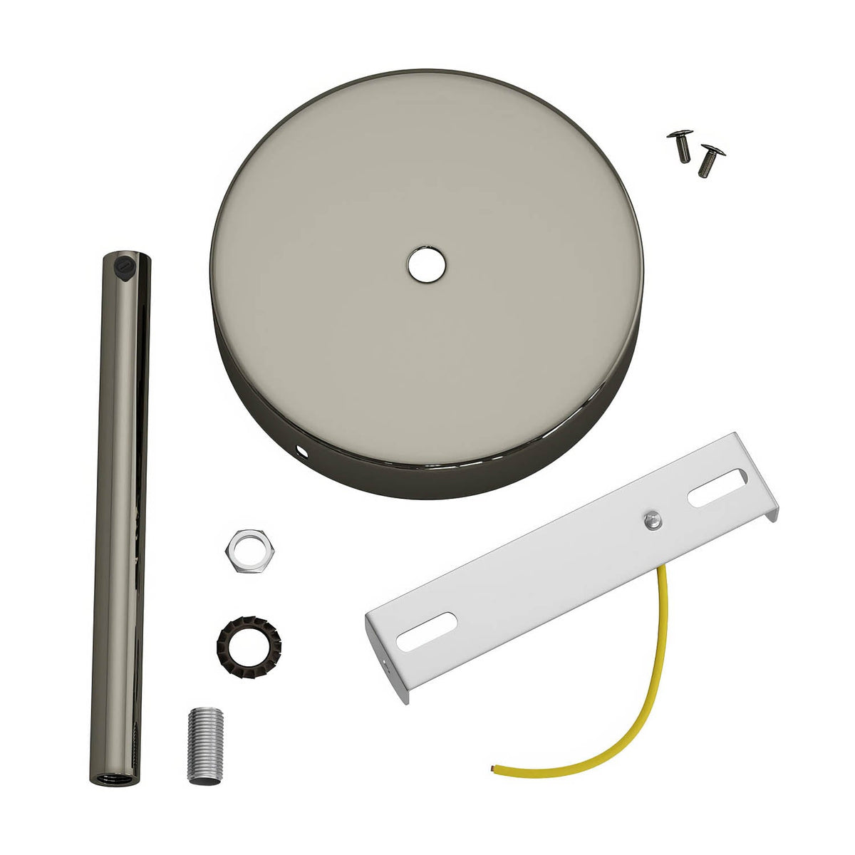 Kit rosone cilindrico in metallo con serracavo da 15 cm - Nero perla