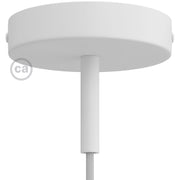 Kit rosone cilindrico in metallo con serracavo da 7 cm - Bianco opaco