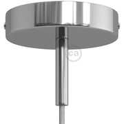 Kit rosone cilindrico in metallo con serracavo da 7 cm - Cromo