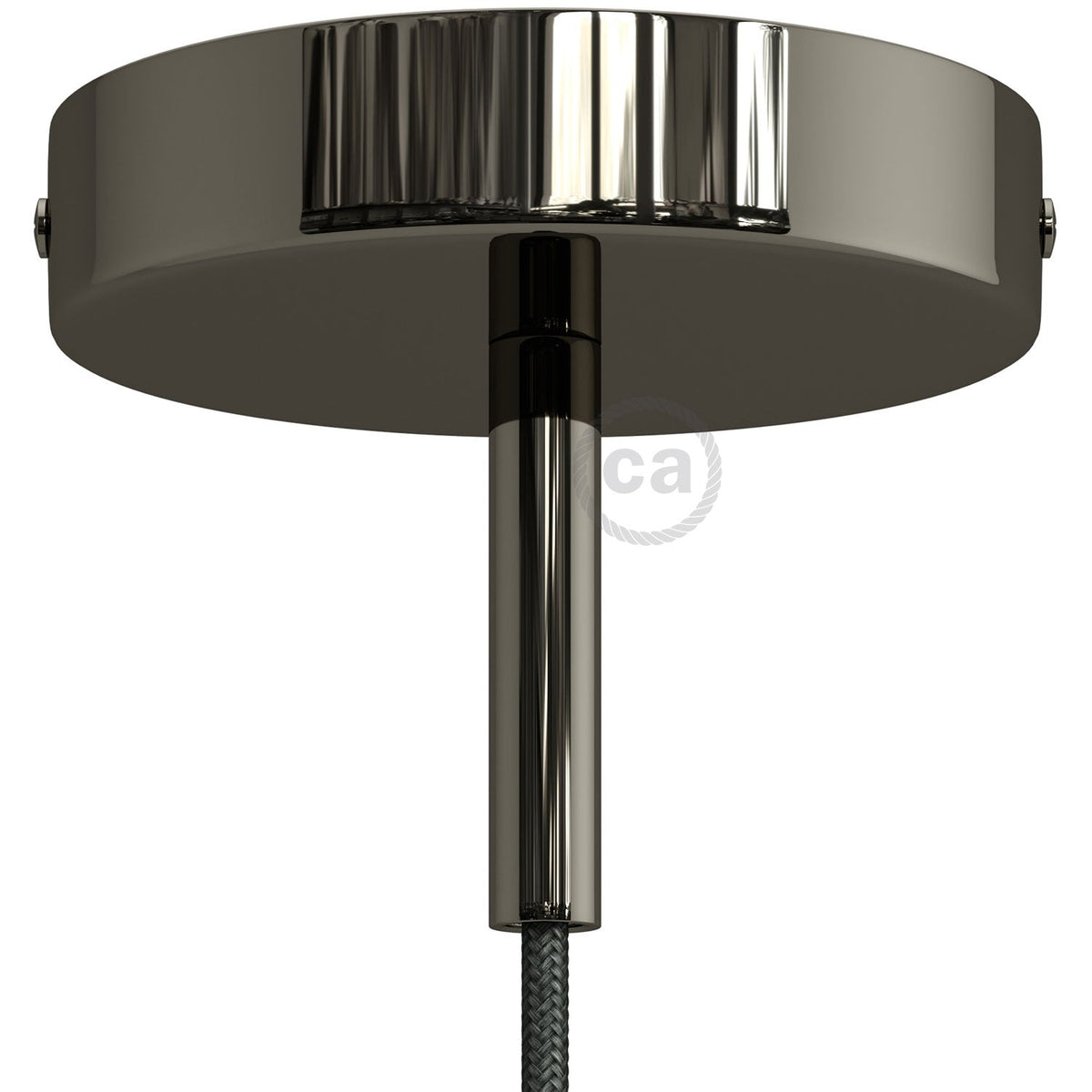 Kit rosone cilindrico in metallo con serracavo da 7 cm - Nero perla