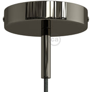Kit rosone cilindrico in metallo con serracavo da 7 cm - Nero perla