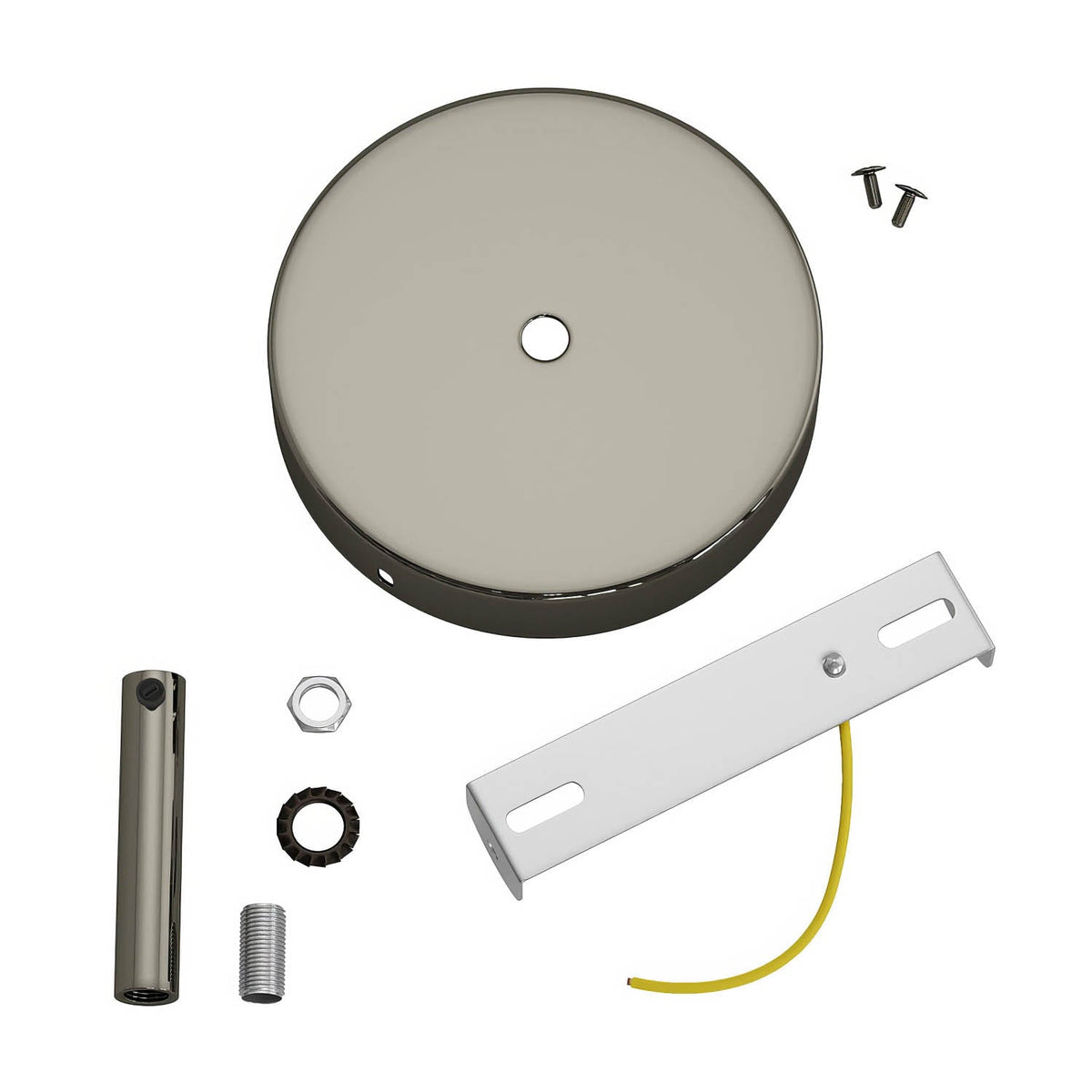 Kit rosone cilindrico in metallo con serracavo da 7 cm - Nero perla