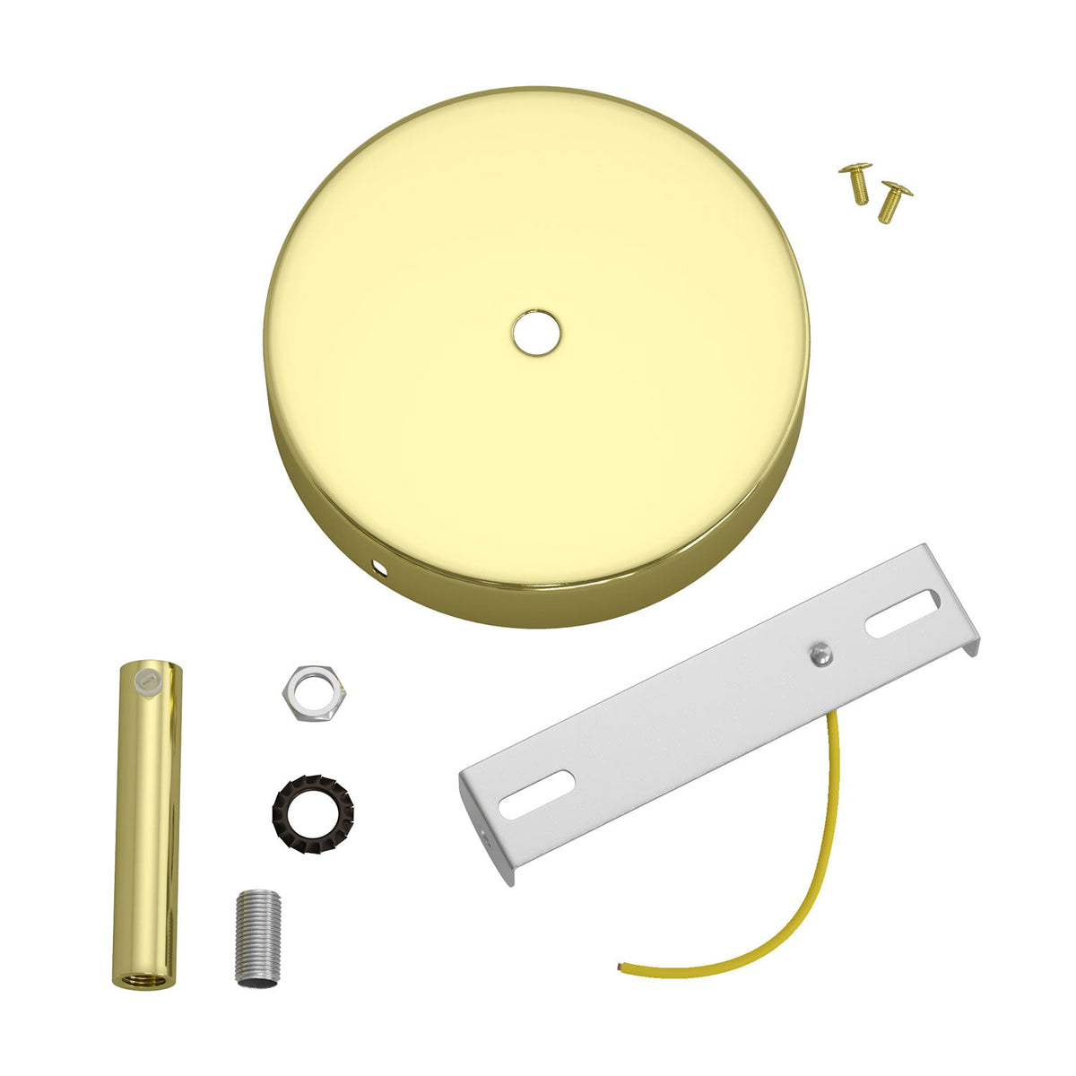 Kit rosone cilindrico in metallo con serracavo da 7 cm - Ottone