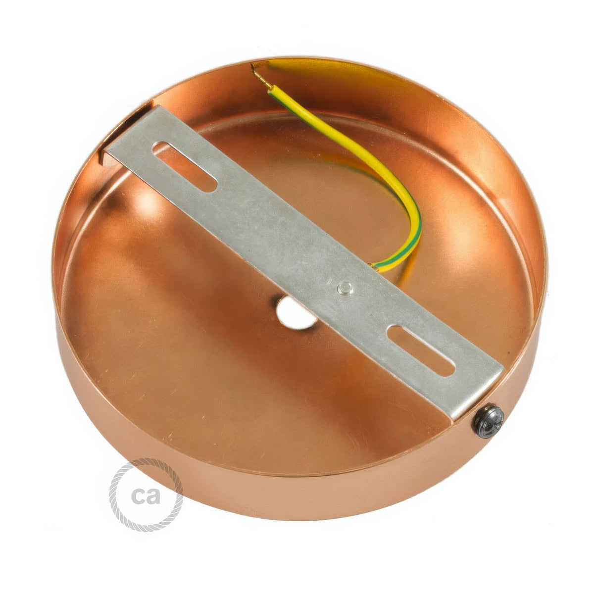 Kit rosone cilindrico in metallo con serracavo da 7 cm - Rame