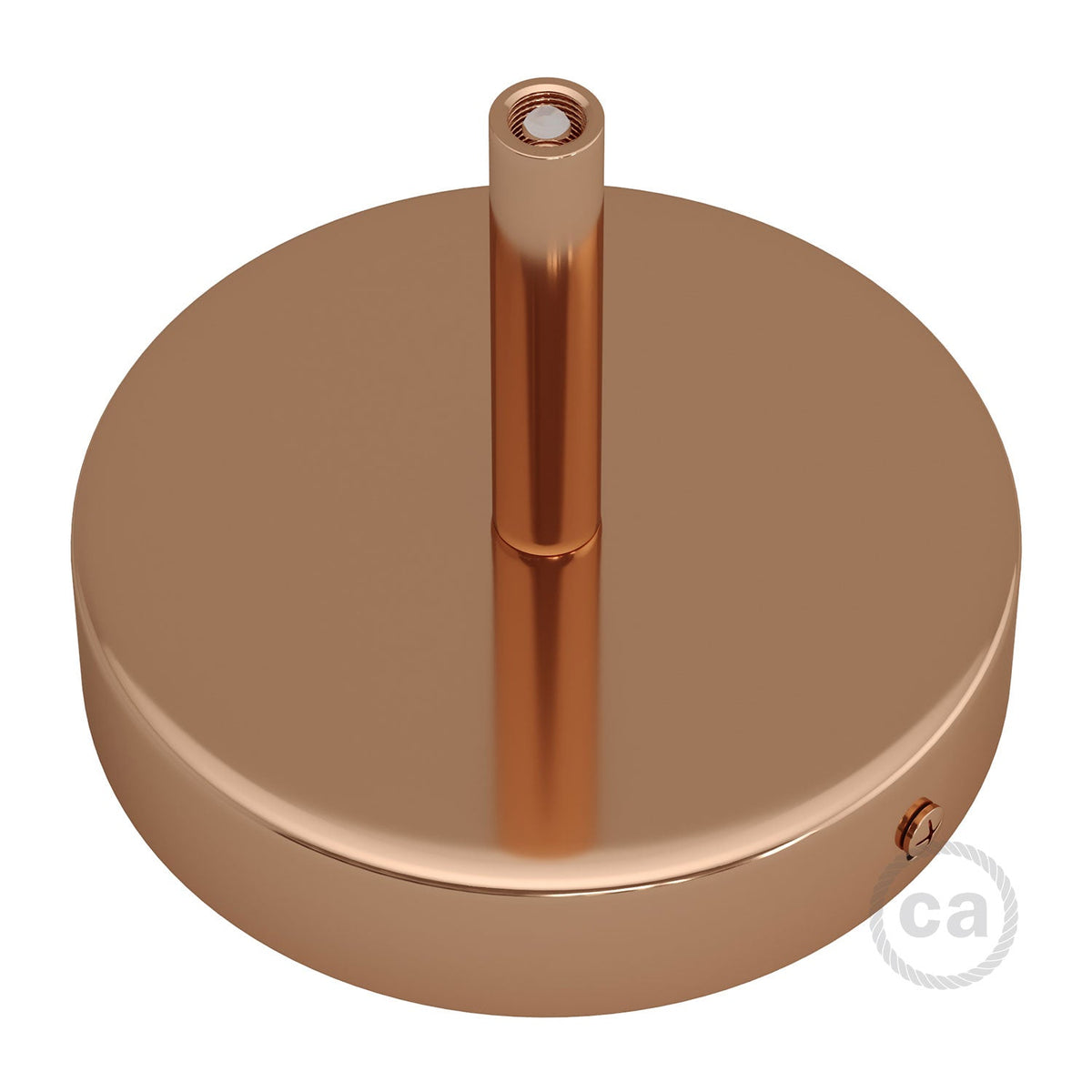 Kit rosone cilindrico in metallo con serracavo da 7 cm - Rame