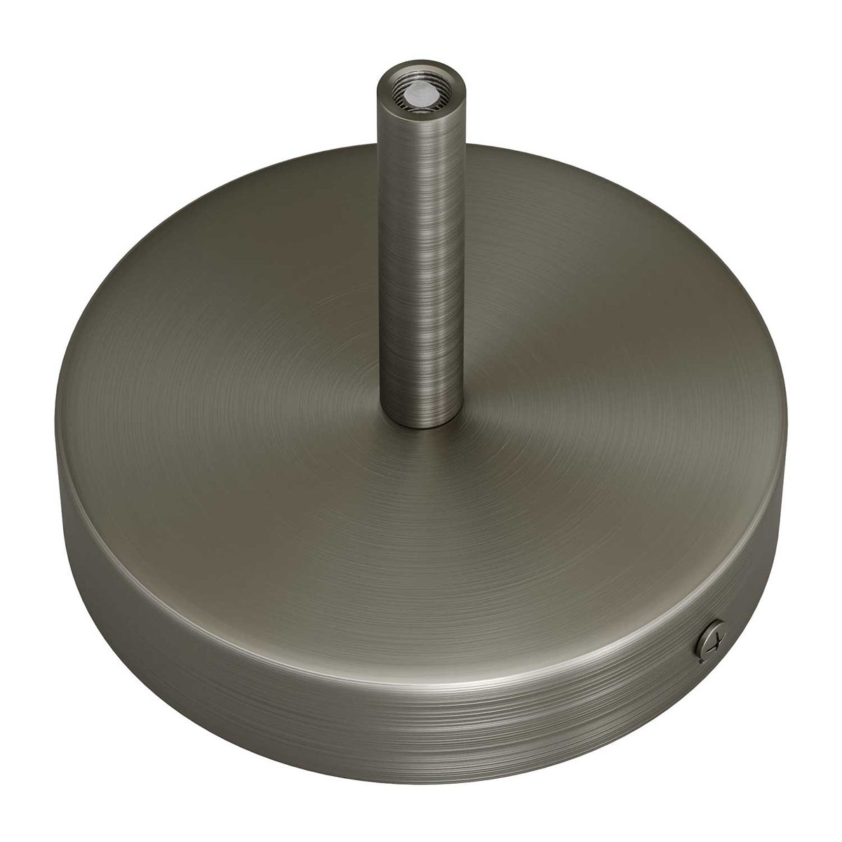 Kit rosone cilindrico in metallo con serracavo da 7 cm - Titanio satinato
