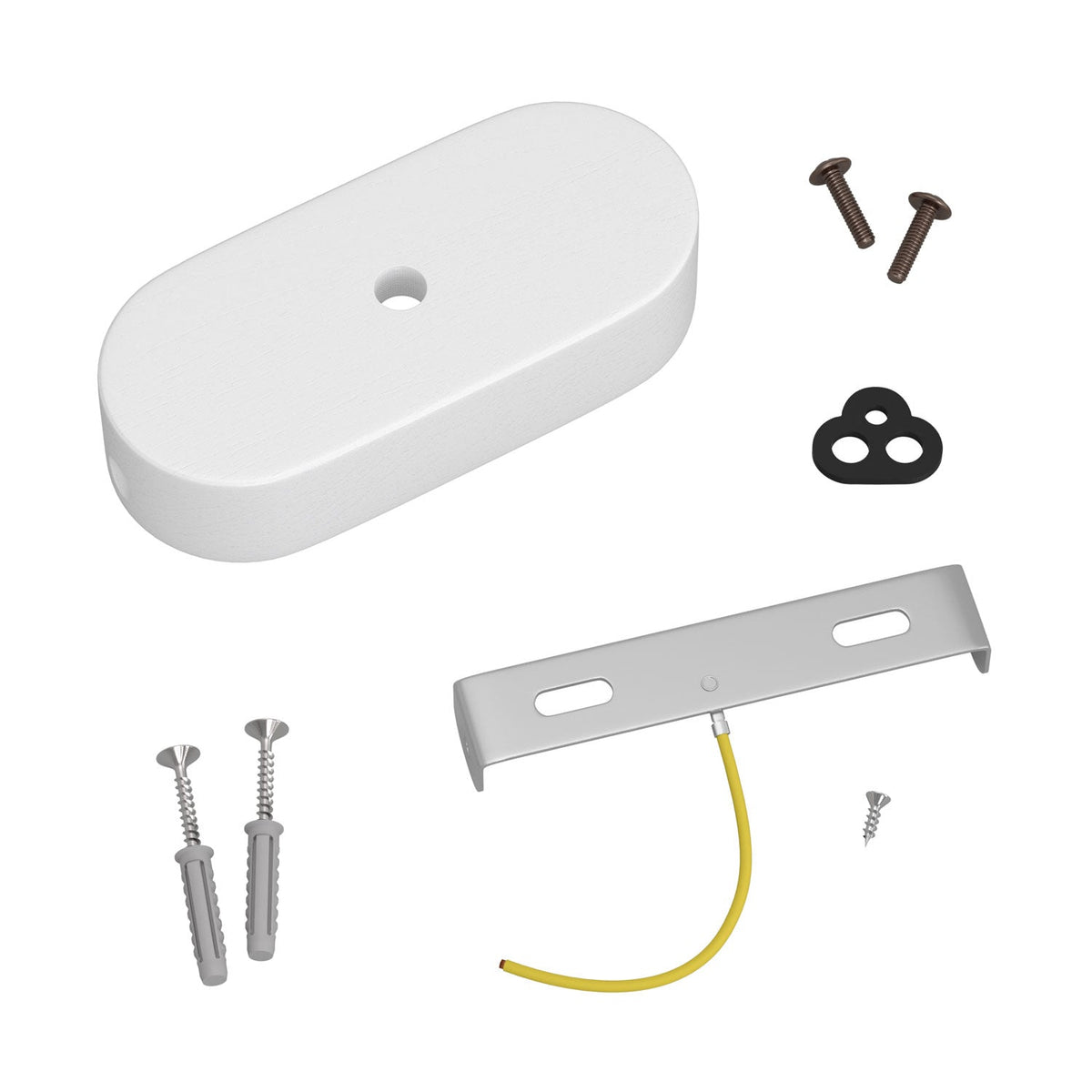 Kit rosone in legno ovale - Bianco