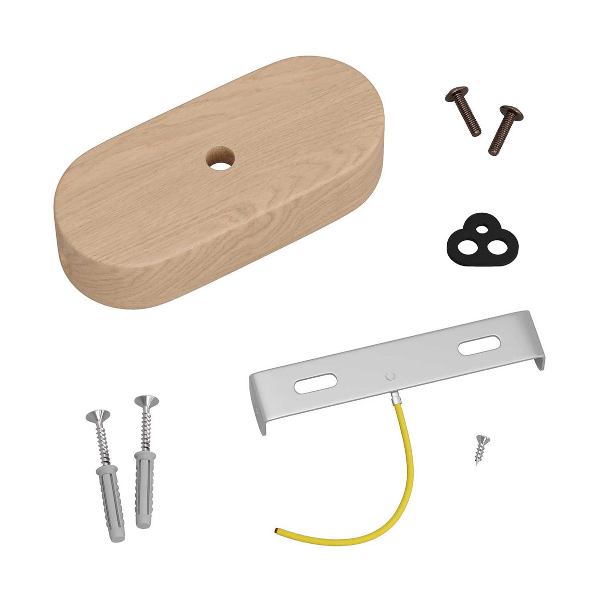 Kit rosone in legno ovale - Neutro