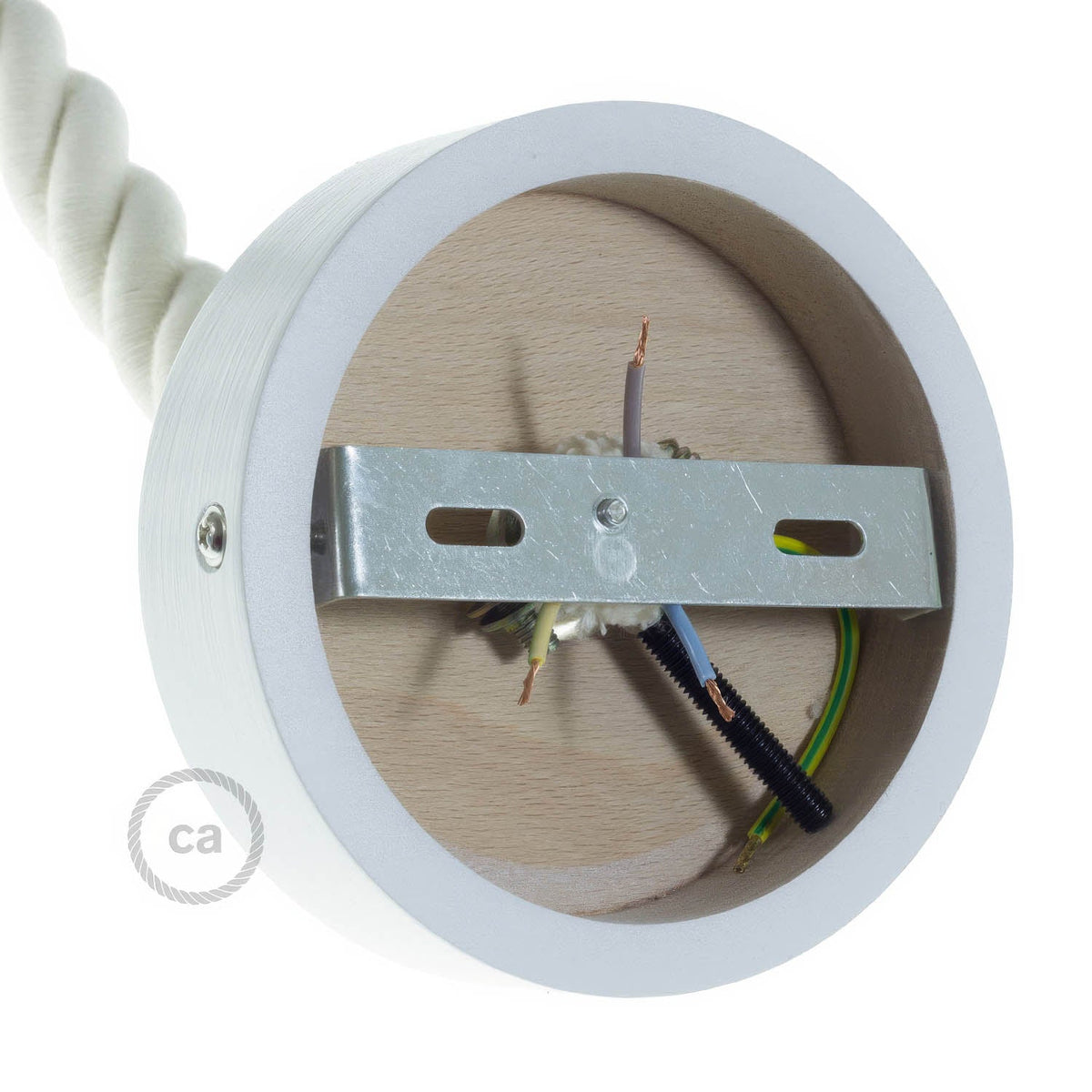 Kit rosone in legno per cordone 2XL - Bianco