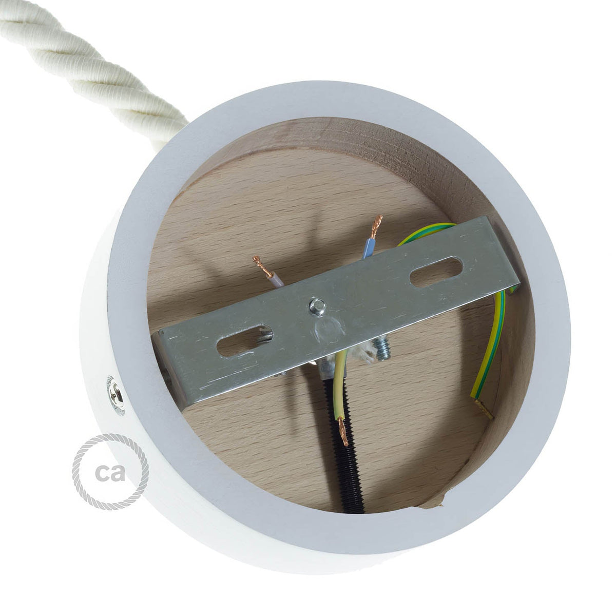 Kit rosone in legno per cordone XL - Bianco