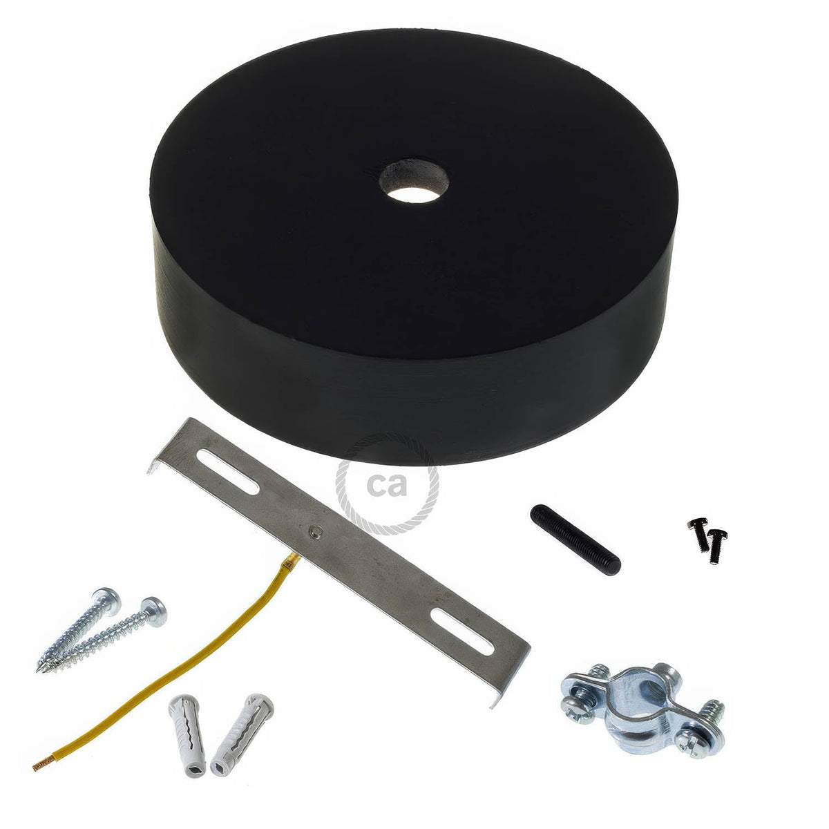 Kit rosone in legno per cordone XL - Nero