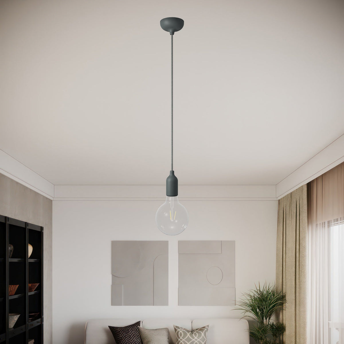 Kit rosone in silicone con foro centrale e predisposizione per foro laterale - Grigio