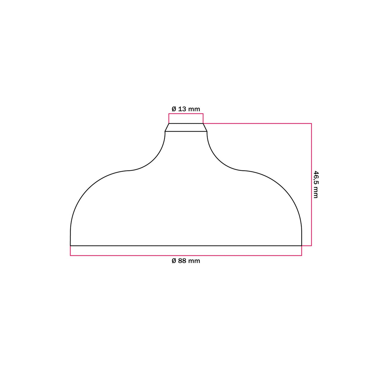 Kit rosone in silicone con foro centrale e predisposizione per foro laterale - Rosso