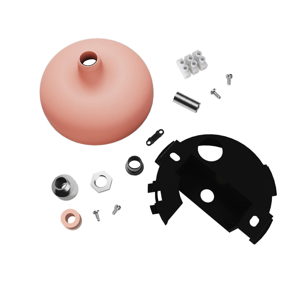 Kit rosone in silicone con foro centrale e predisposizione per foro laterale - Salmone