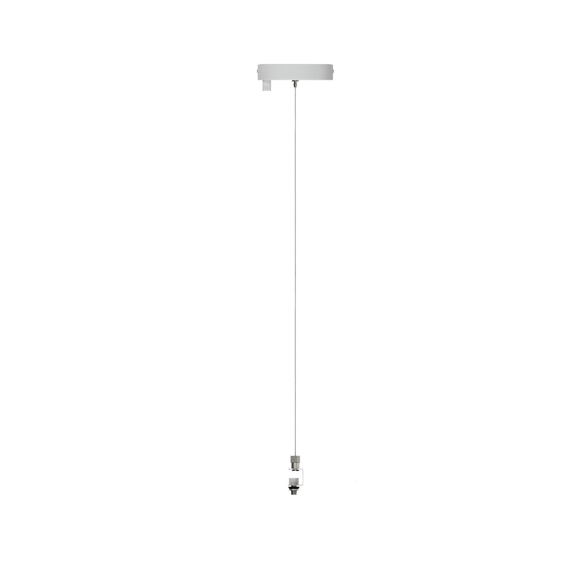 Kit Rosone Ø 120 mm con sospensione in acciaio e bilanciatore millimetrico - Bianco Opaco