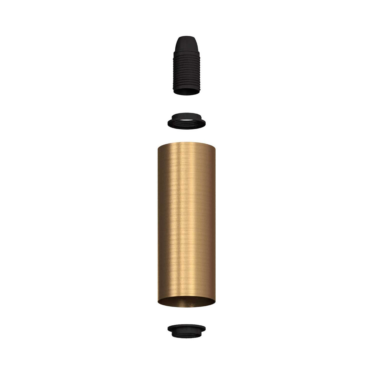 Lampada a 2 faretti con paralume Tub-E14 e rosone tondo - Bronzo satinato