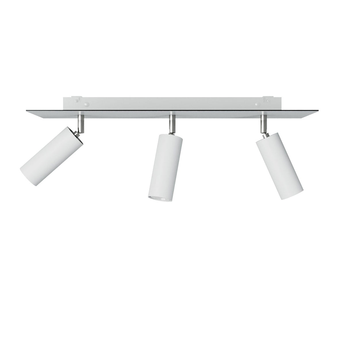 Lampada a 3 faretti con paralume Tub-E14 e Rose-One XXL rettangolare - Bianco opaco