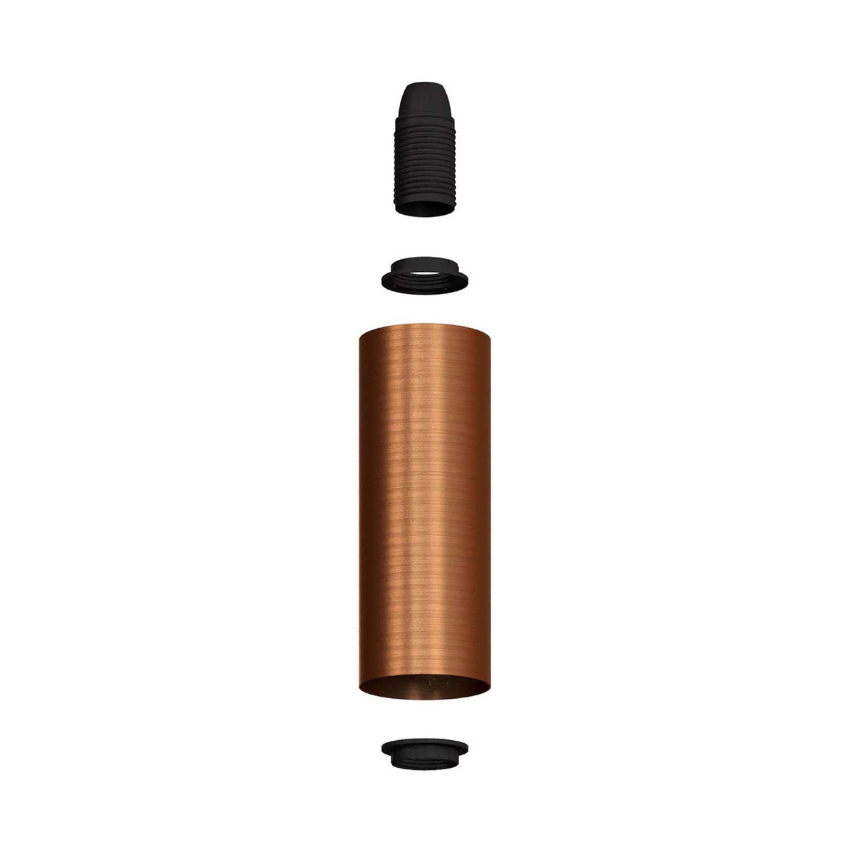 Lampada a 3 faretti con paralume Tub-E14 e Rose-One XXL rettangolare - Rame satinato