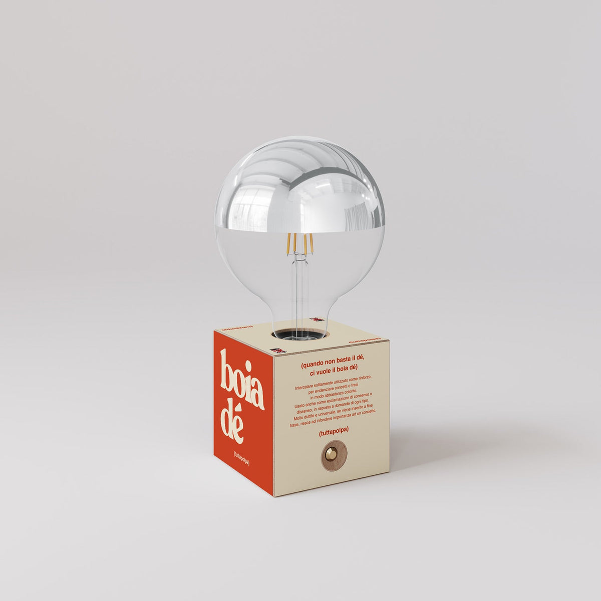 Lampada a batteria Cabless03 "Boia de" con lampadina globo mezza sfera argento - Tuttapolpa