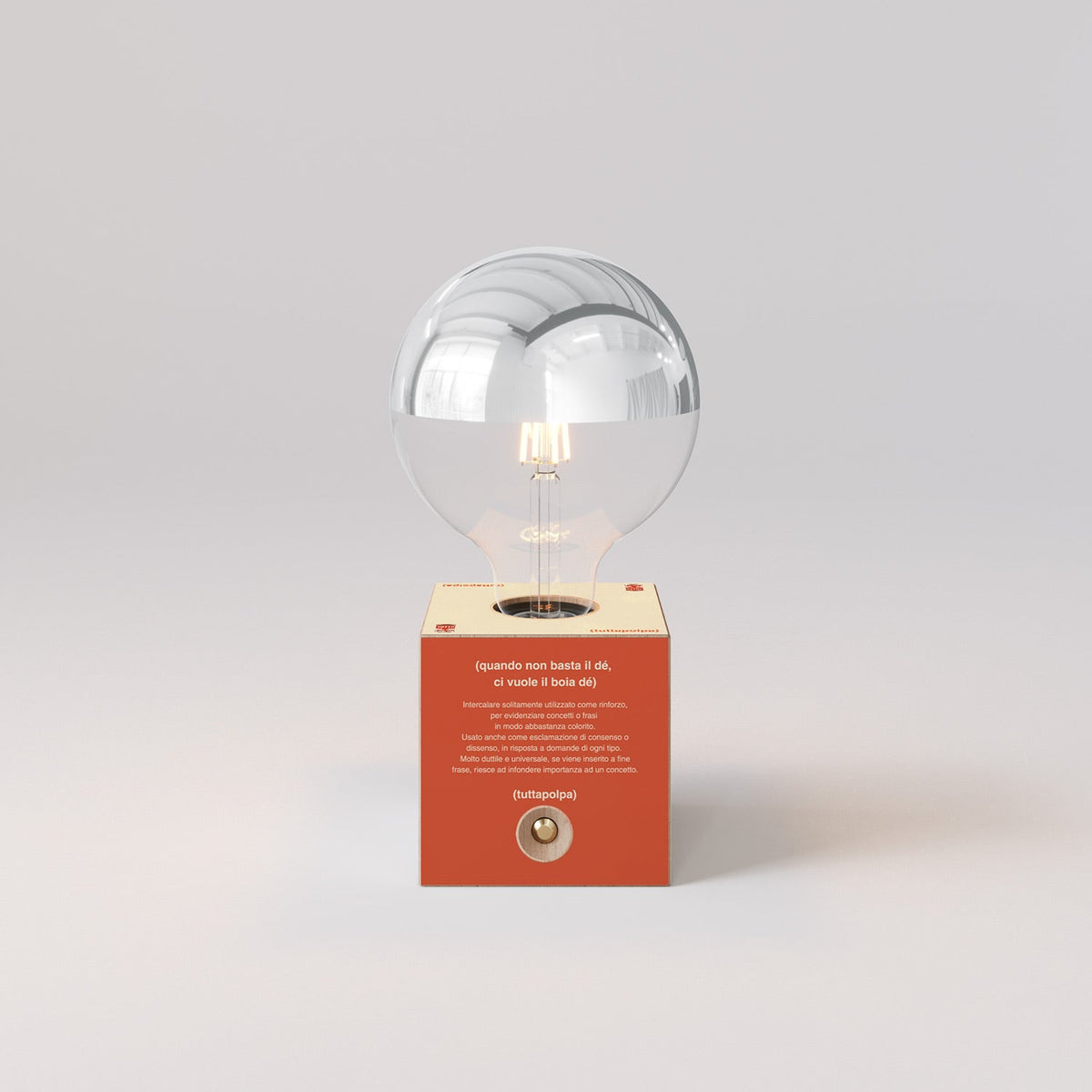 Lampada a batteria Cabless03 "Boia de" con lampadina globo mezza sfera argento - Tuttapolpa
