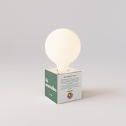 Lampada a batteria Cabless03 "Fai ammodino" con lampadina globo effetto porcellana - Tuttapolpa