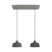 Lampada a sospensione a 2 cadute con XXL Rose-One rettangolare 675 mm con paralume Coppa - Acciaio satinato