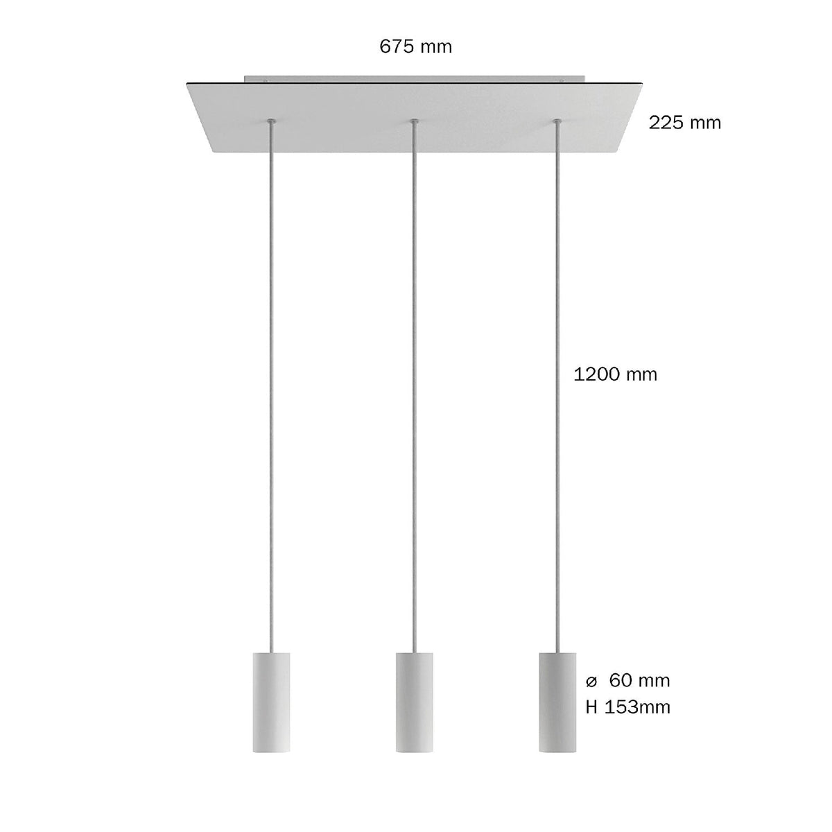 Lampada a sospensione a 3 cadute con XXL Rose-One rettangolare 675 mm con paralume in metallo Tub-E14 - Rame satinato