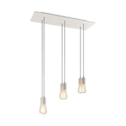 Lampada a sospensione a 6 cadute con XXL Rose-One rettangolare 675 mm con finiture in metallo - Bianco opaco