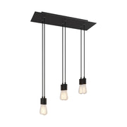 Lampada a sospensione a 6 cadute con XXL Rose-One rettangolare 675 mm con finiture in metallo - Nero opaco