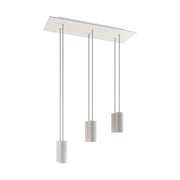 Lampada a sospensione a 6 cadute con XXL Rose-One rettangolare 675 mm con paralume in metallo Tub-E14 - Bianco opaco