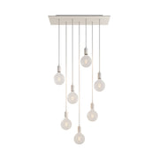 Lampada a sospensione a 7 cadute con XXL Rose-One rettangolare 675 mm con finiture in metallo - Bianco opaco