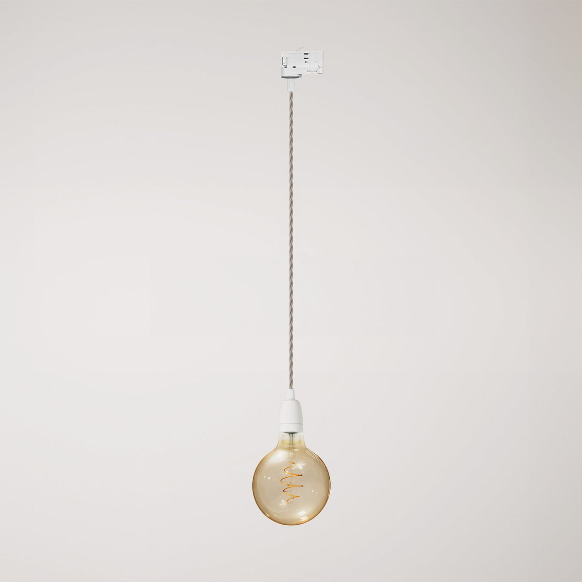Lampada a sospensione classica per binari con finiture in porcellana - Bianco