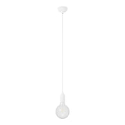 Lampada a sospensione colorata in silicone con cavo tessile - Bianco