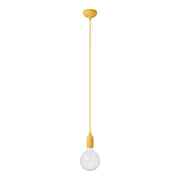 Lampada a sospensione colorata in silicone con cavo tessile - Giallo