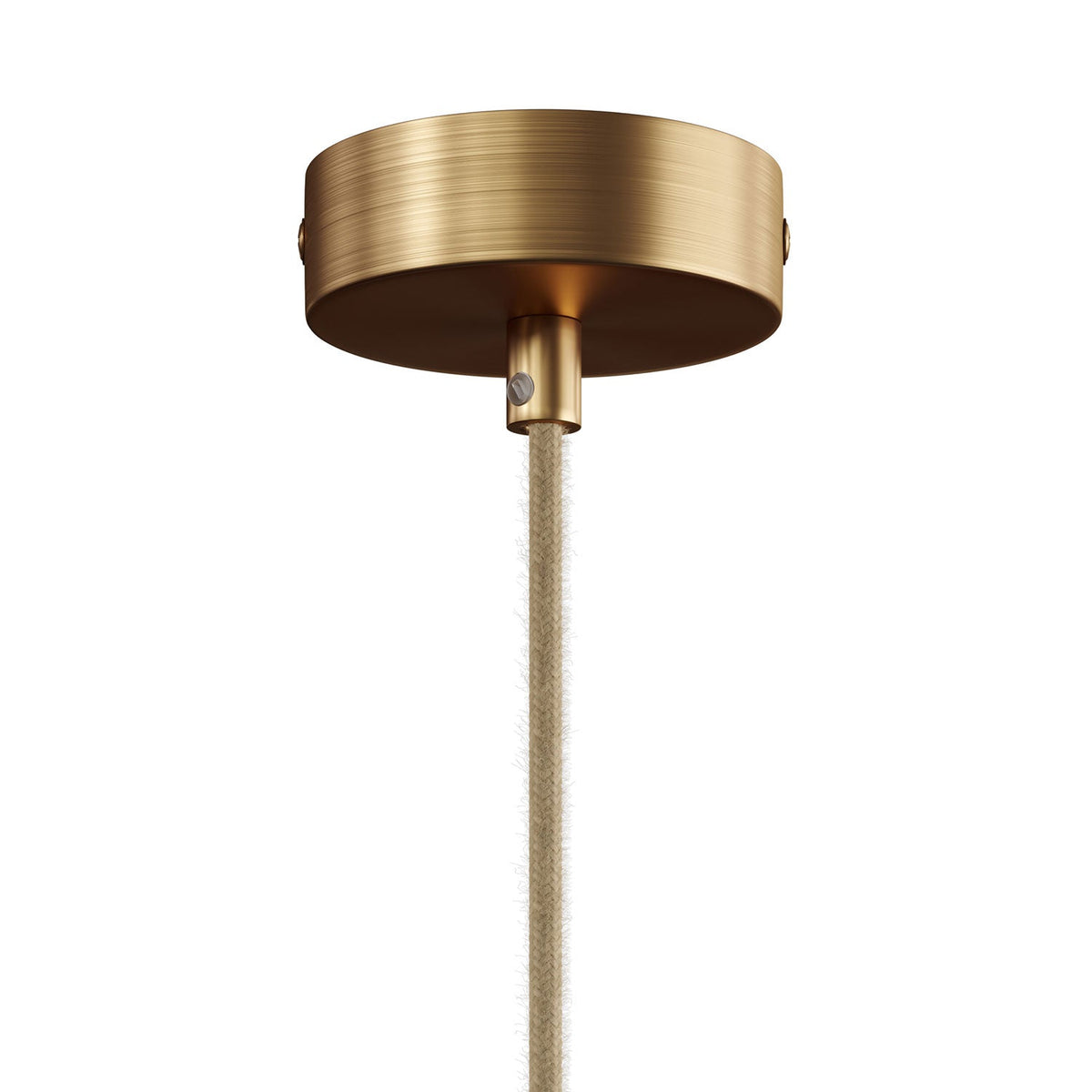 Lampada a sospensione completa di cavo tessile e doppio paralume Tub-E14 in legno e metallo - Bronzo satinato