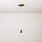 Lampada a sospensione completa di cavo tessile e finiture in metallo satinato - Bronzo satinato
