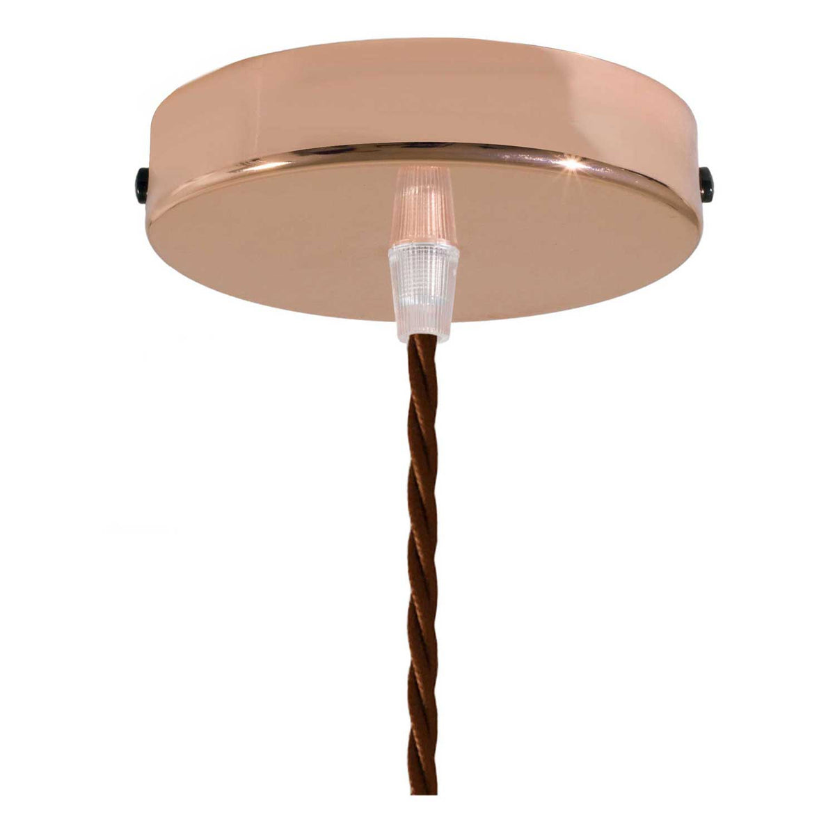 Lampada a sospensione completa di cavo tessile, paralume gabbia Drop e finiture in metallo - Rame