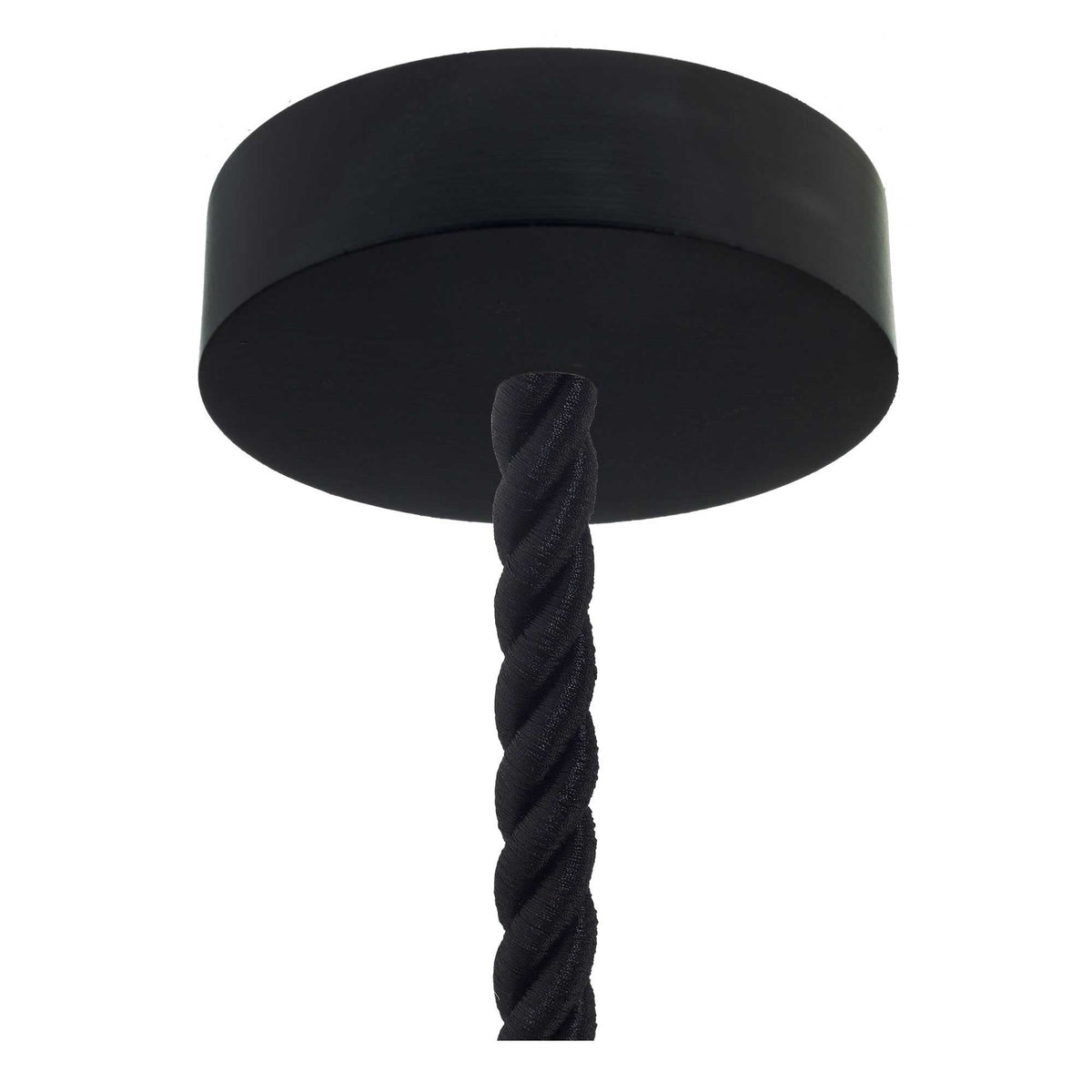 Lampada a sospensione completa di cordone nautico 2XL 24 mm con finiture in legno verniciato - Nero
