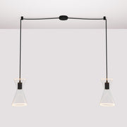 Lampada a sospensione con due cadute con Ghost Doppio cono - Nero