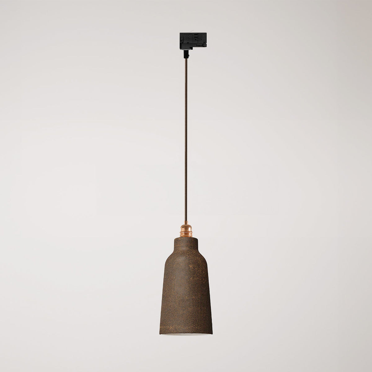 Lampada a sospensione con paralume Bottiglia e adattatore binari - Effetto corten