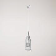 Lampada a sospensione con paralume bottiglia Magnum per binari - Bianco
