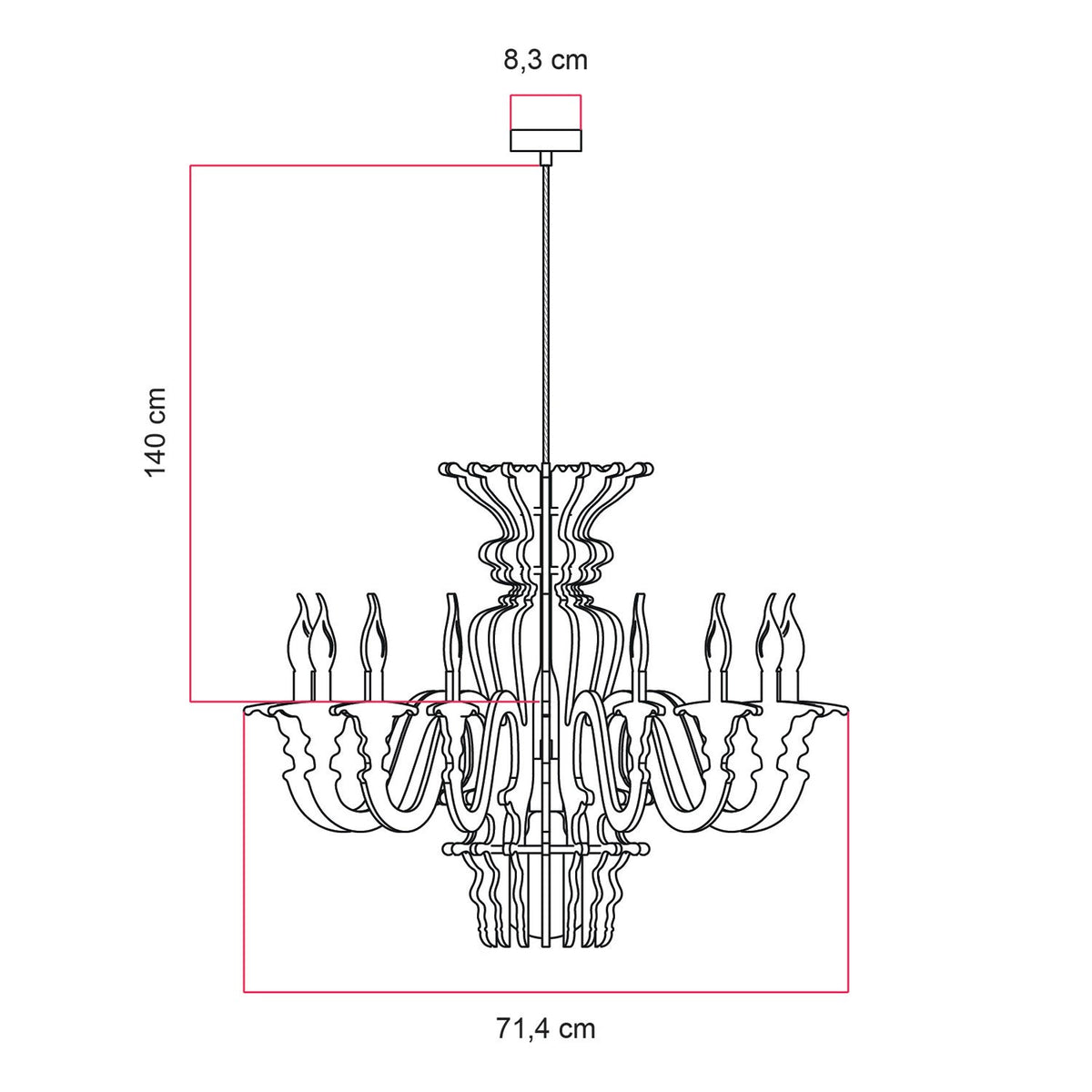 Lampada a sospensione con paralume classico SHHANDELIER in materiale fonoassorbente - Nero melange