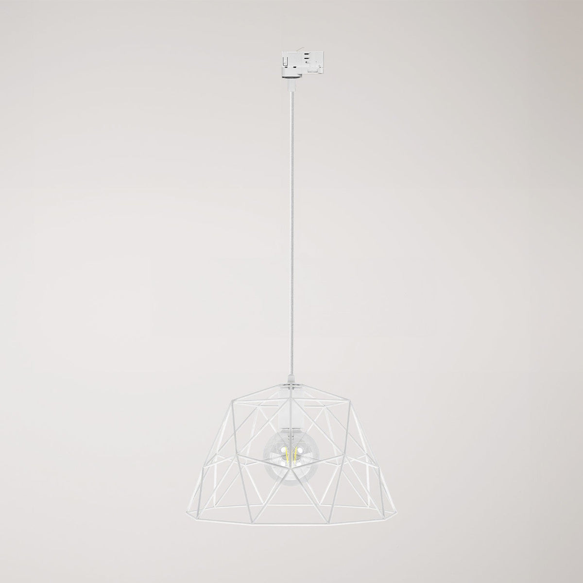 Lampada a sospensione con paralume Dome per binari - Bianco